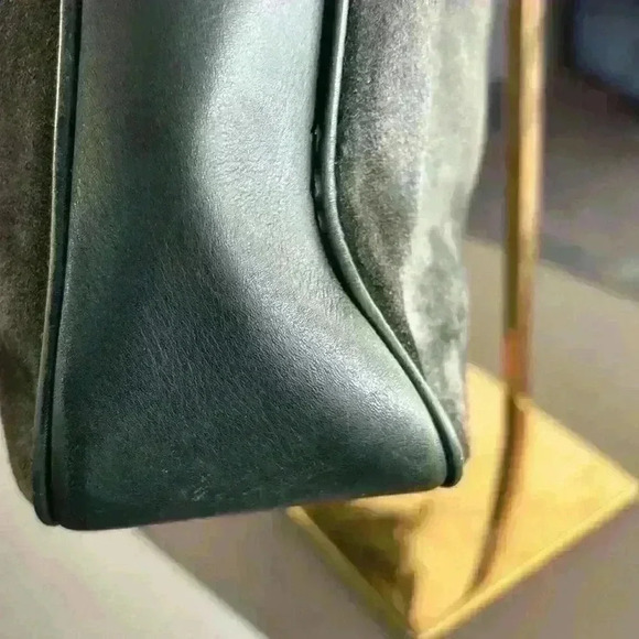 GUCCI Bamboo Hand Bag Suede Green 100% authentic peeling removed - Picture 17 of 17